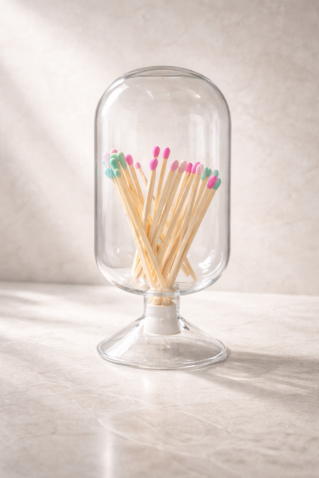 BOTELLA PARA CERILLAS DE CRISTAL